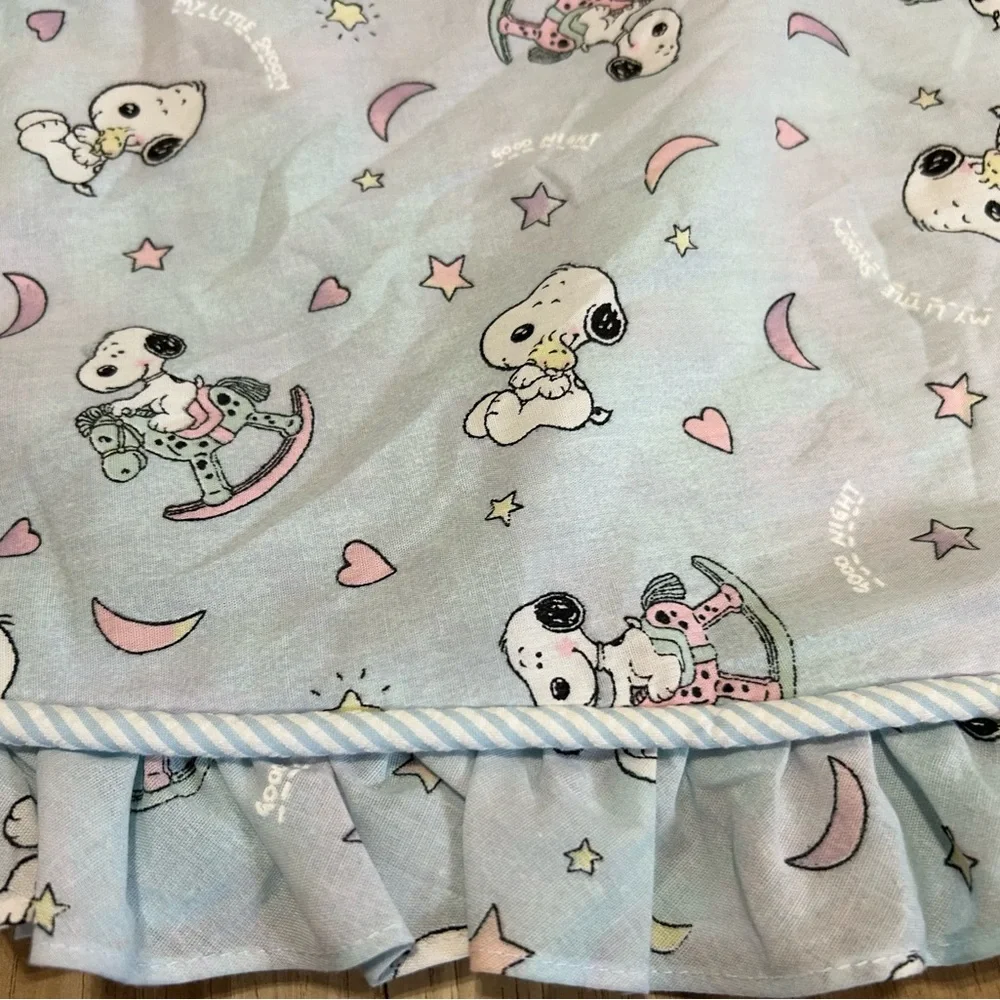 VTG My Little Snoopy Lambs & Ivy Valances Set/2 Good Night‎ Ruffles Nursery USA